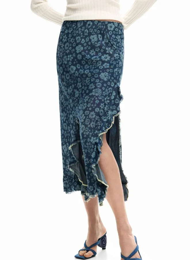 ديسيجوال تنورة جينز مكشكشة